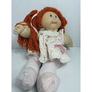 Cabbage Patch Kids 1985 Vintage Doll Red Hair Blue Eyes Two Dimples One Tooth